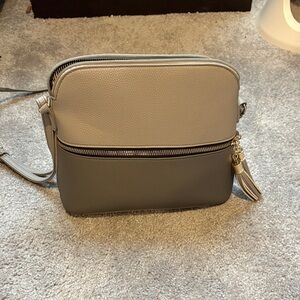 Two-Tone Gray Crossbody Bag